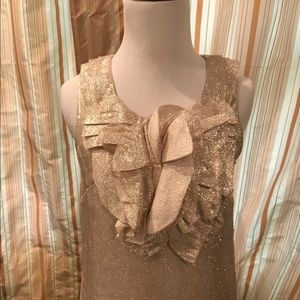 J. Crew Gold Silk/Metallic Top 0